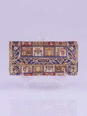 Large Blue And Brown Oriental Motive Wallet