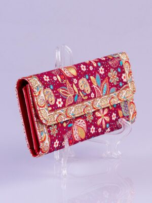 Big red floral oriental motive wallet (4)