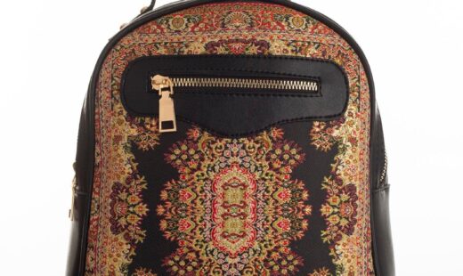 Black oriental pattern backpack (1)