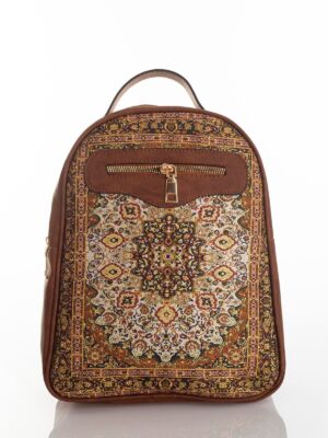 Brown Oriental Pattern Backpack