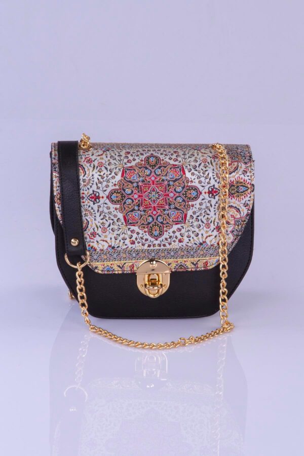 SHADIA Handbag - Black With Red Mosaic