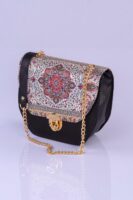 SHADIA Handbag - Black With Red Mosaic