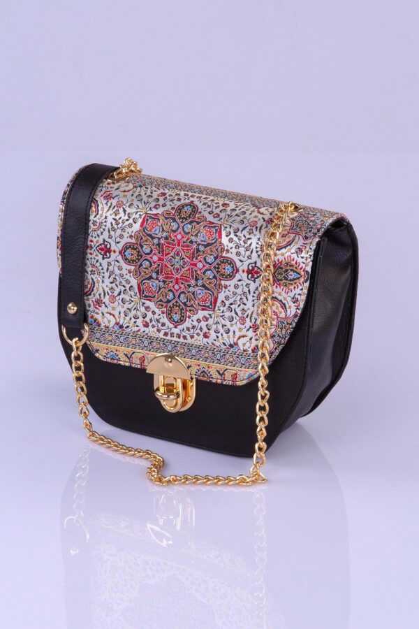 SHADIA Handbag - Black With Red Mosaic