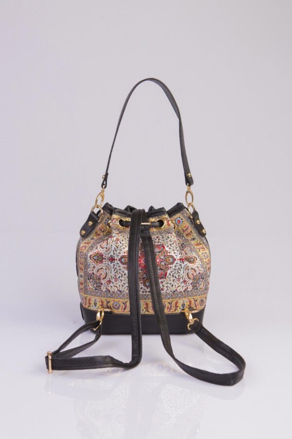 ZAINA Handbag/Backpack Black With Red Mosaic