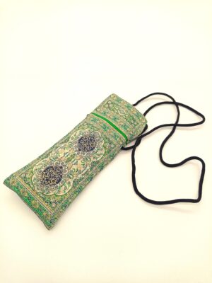 Green oriental pattern glasses case (2)