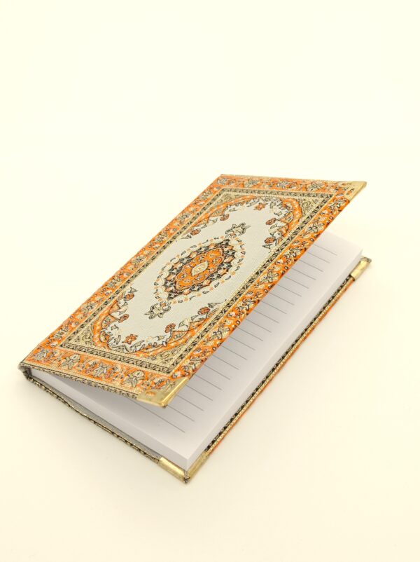 Orange Oriental Motive Pattern - Small Lined Notebook