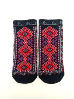 Oriental pattern ankle socks - Black