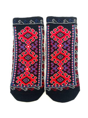 Oriental pattern ankle socks - Black