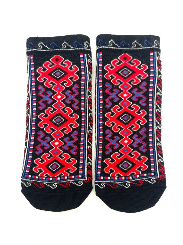 Oriental pattern ankle socks - Black