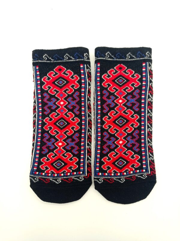 Oriental pattern ankle socks - Black