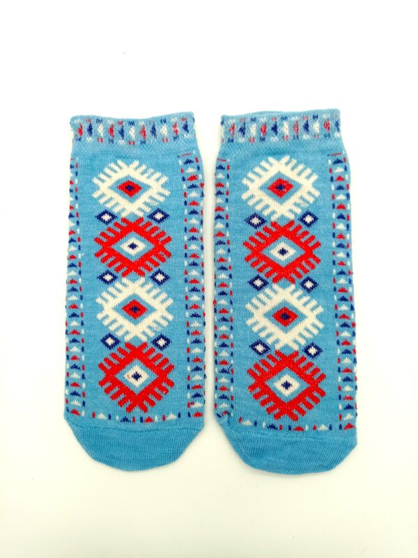 Oriental pattern ankle socks - Blue