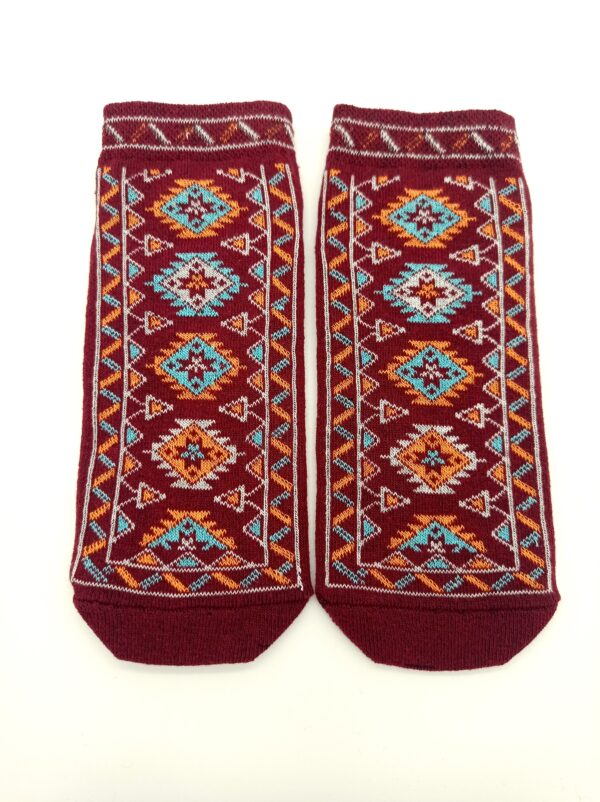 Oriental pattern ankle socks - Burgundi