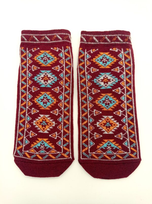 Oriental pattern ankle socks - Burgundi