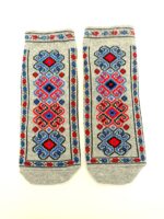 Oriental pattern ankle socks - Gray