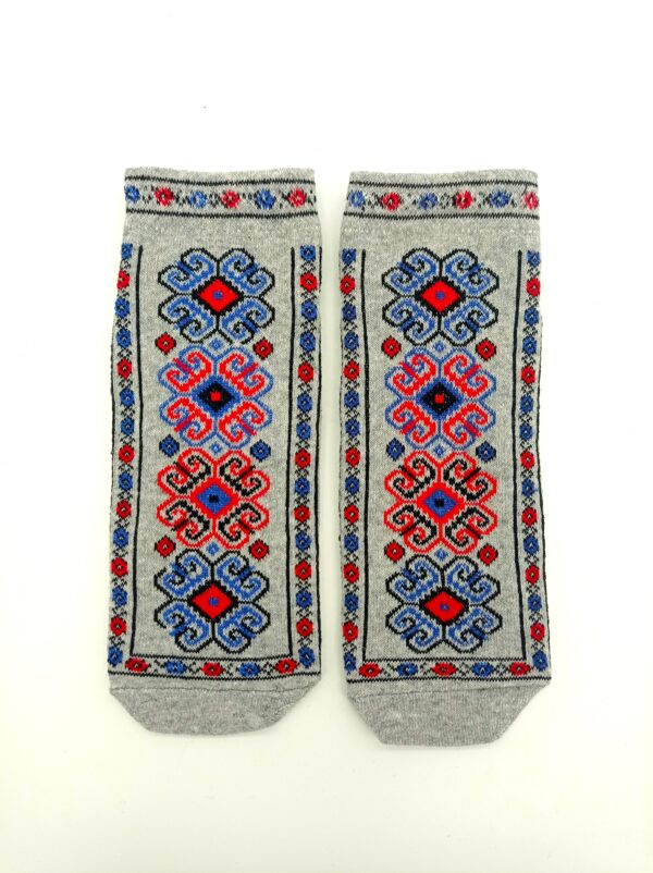 Oriental pattern ankle socks - Gray