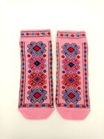 Oriental pattern ankle socks - Pink