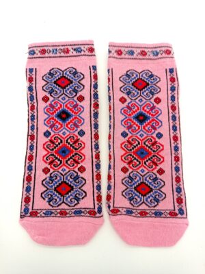 Oriental pattern ankle socks - Pink