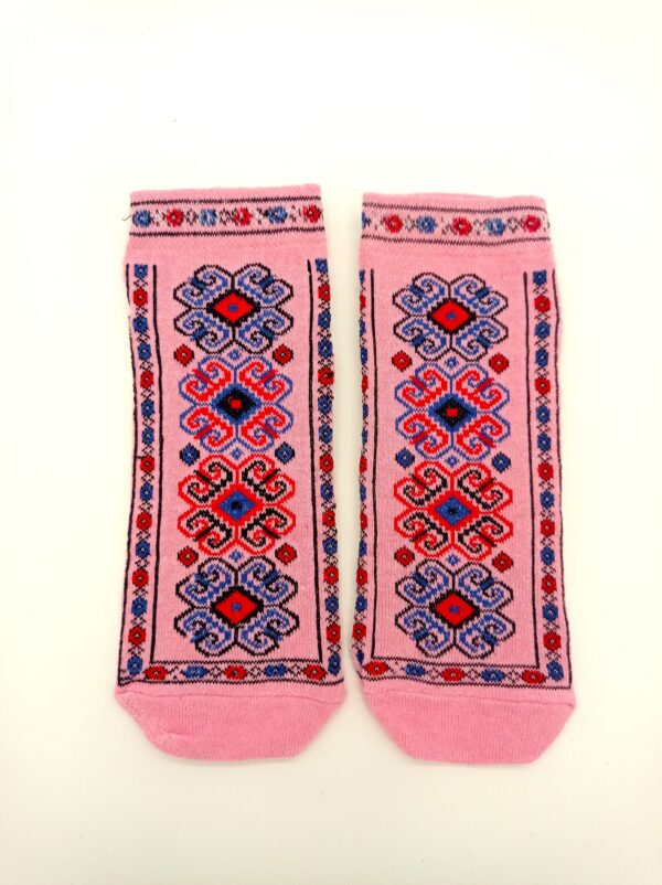 Oriental pattern ankle socks - Pink