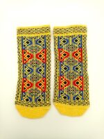 Oriental pattern ankle socks - Yellow