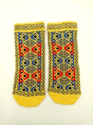 Oriental pattern ankle socks - Yellow