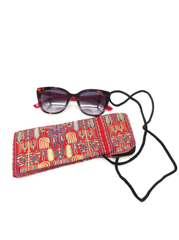 Red And Gold Oriental Pattern Glasses Case