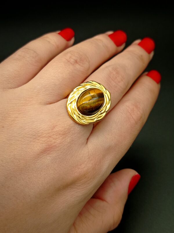 SAFIYA Ring - Natural Tiger Eye